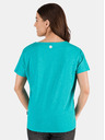 Sam 73 Türkises Damen-T-Shirt mit Aufdruck SAM 73