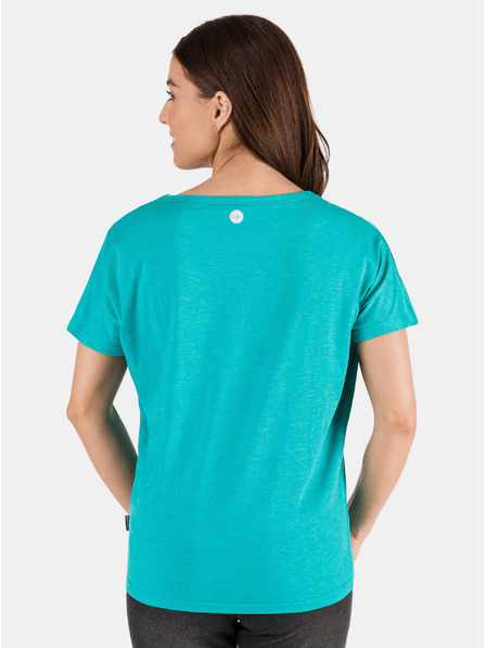 Sam 73 Türkises Damen-T-Shirt mit Aufdruck SAM 73