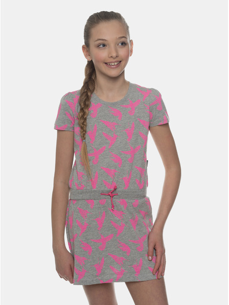 Sam 73 Graue gemusterte Mädchen-Kleid SAM 73