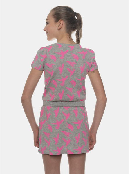 Sam 73 Graue gemusterte Mädchen-Kleid SAM 73