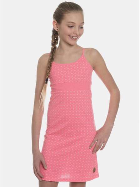 Sam 73 Rosa gemusterte Mädchen-Kleid SAM 73