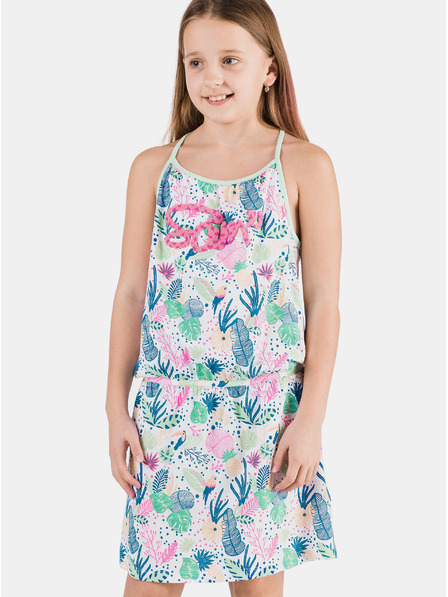 Sam 73 Rosa-blaues gemustertes Mädchen-Kleid SAM 73 Lemo