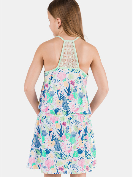 Sam 73 Rosa-blaues gemustertes Mädchen-Kleid SAM 73 Lemo