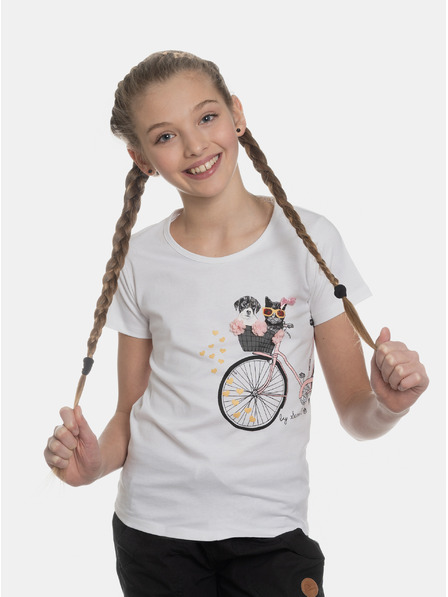 Sam 73 Weißes Mädchen-T-Shirt mit SAM 73-Aufdruck