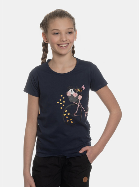 Sam 73 Dunkelblau Mädchen-T-Shirt mit Aufdruck SAM 73