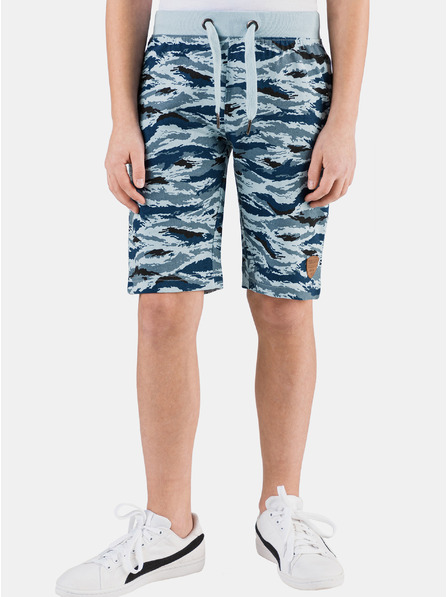 Sam 73 Blaue gemusterte Jungen-Shorts SAM 73