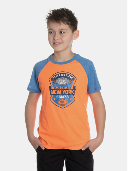 Sam 73 Orangefarbenes Jungen-Shirt mit Print SAM 73