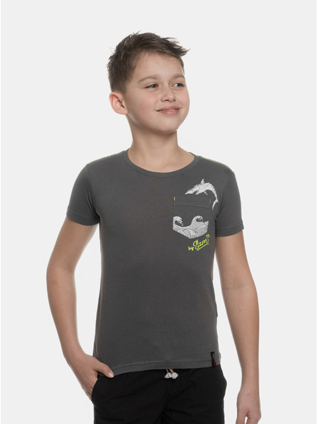 Sam 73 Dunkelgraues Jungen-Shirt mit Brusttasche SAM 73