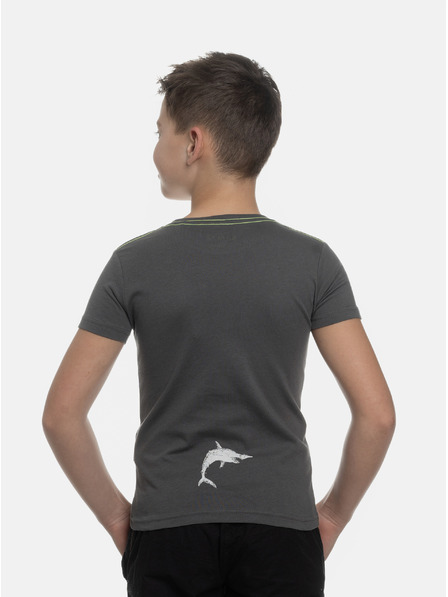 Sam 73 Dunkelgraues Jungen-Shirt mit Brusttasche SAM 73