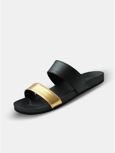 Sam 73 Damen-Pantoffeln in Gold-Schwarz SAM 73