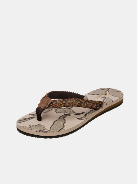 Sam 73 Braune gemusterte Damen-Flip-Flops SAM 73