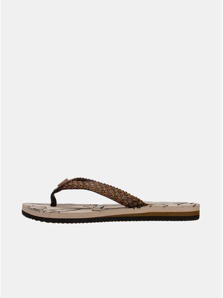 Sam 73 Braune gemusterte Damen-Flip-Flops SAM 73