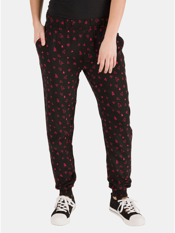 Sam 73 Schwarze gemusterte Damen-Jogginghose SAM 73