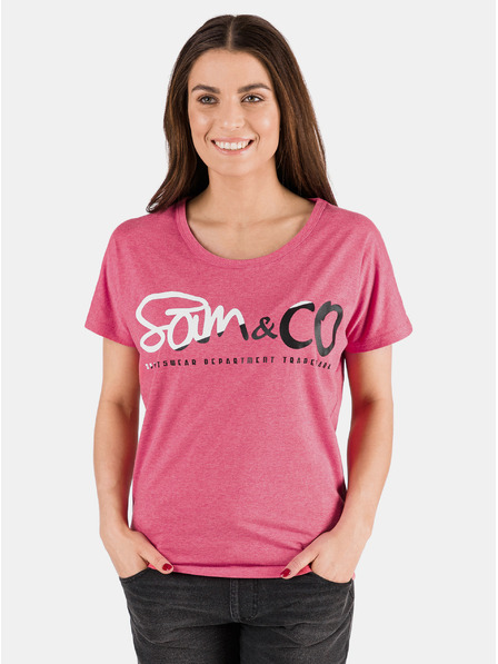 Sam 73 Rosa bedrucktes Damen-T-Shirt SAM 73