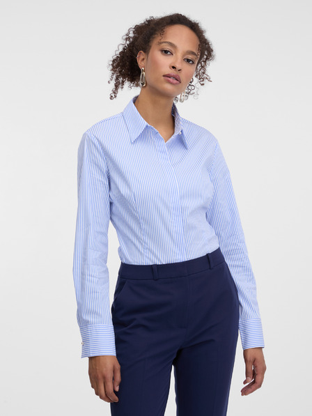 Orsay Hellblaue gestreifte Damenbluse ORSAY