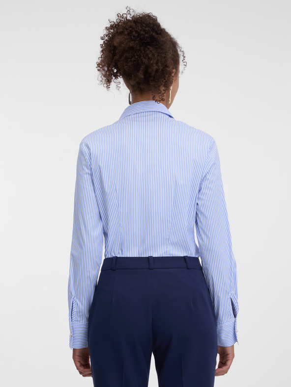 Orsay Hellblaue gestreifte Damenbluse ORSAY