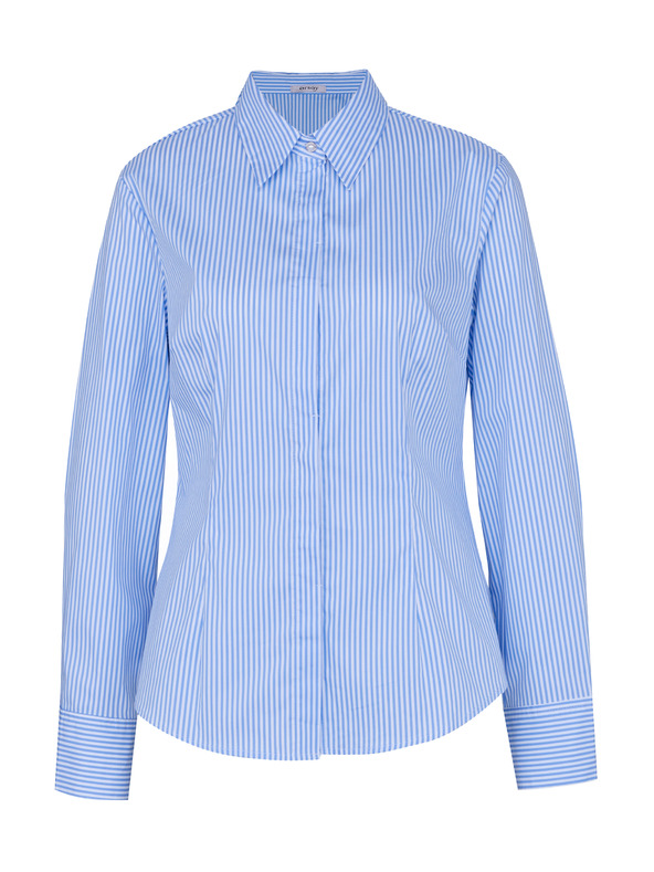 Orsay Hellblaue gestreifte Damenbluse ORSAY