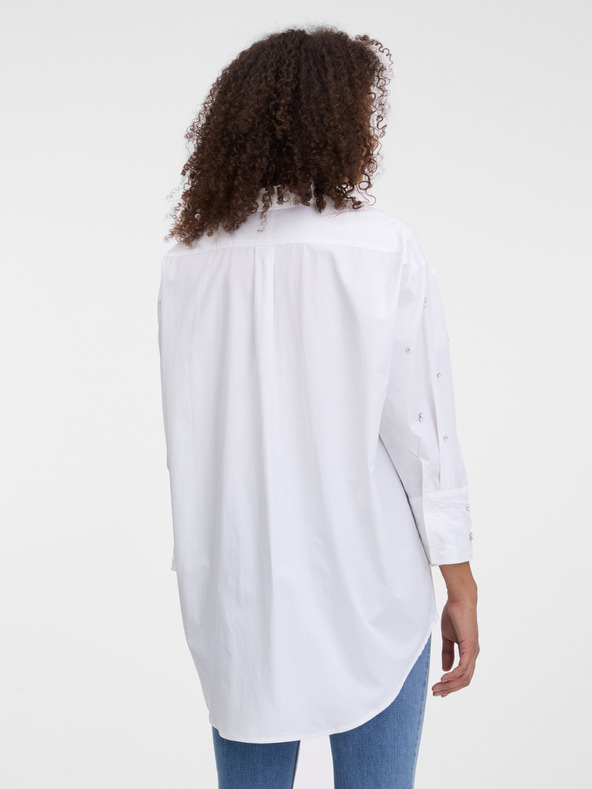 Orsay Weiße Damenbluse mit Strass ORSAY