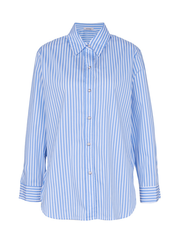 Orsay Hellblaue gestreifte Damenbluse ORSAY