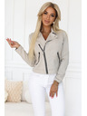 numoco Wildlederjacke im Motorradstil mit langen Ärmeln und Reißverschlüssen - hellbeige