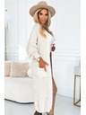 numoco Strickjacke - langer Pullover mit Taschen - beige