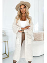 numoco Strickjacke - langer Pullover mit Taschen - beige
