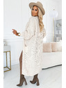 numoco Strickjacke - langer Pullover mit Taschen - beige