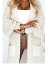 numoco Strickjacke - langer Pullover mit Taschen - beige