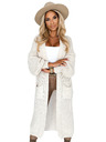 numoco Strickjacke - langer Pullover mit Taschen - beige