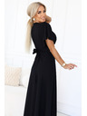 numoco Langes Kleid JENNIFER mit Schlitz - schwarz