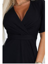 numoco Langes Kleid JENNIFER mit Schlitz - schwarz