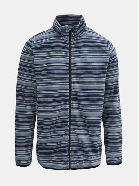 Sam 73 Blaue gestreifte Herren-Fleece-Sweatjacke SAM 73