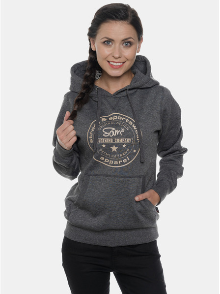 Sam 73 Dunkelgraue Damen Hoodie mit Aufdruck SAM 73