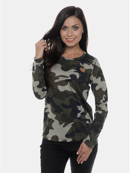 Sam 73 Khaki Damen Camouflage T-Shirt SAM 73