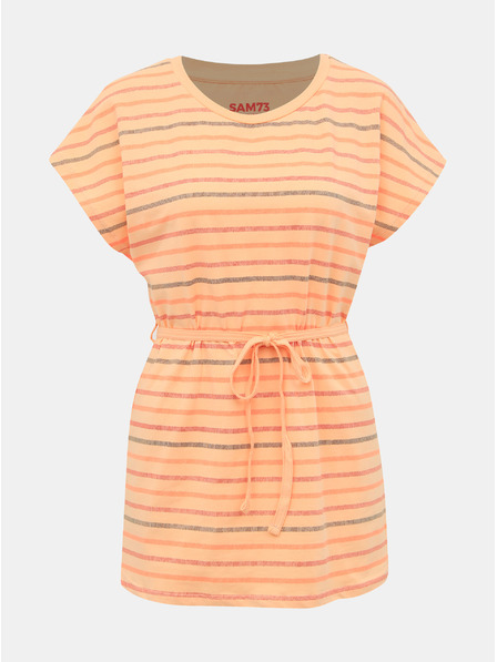 Sam 73 Orangefarbenes gestreiftes Damen T-Shirt SAM 73
