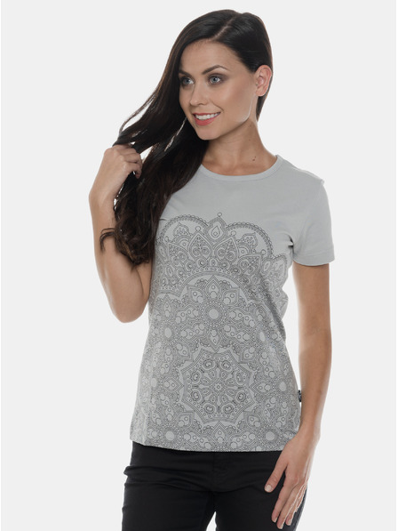 Sam 73 Hellgraues Damen T-Shirt mit Aufdruck SAM 73