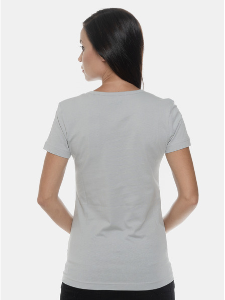 Sam 73 Hellgraues Damen T-Shirt mit Aufdruck SAM 73