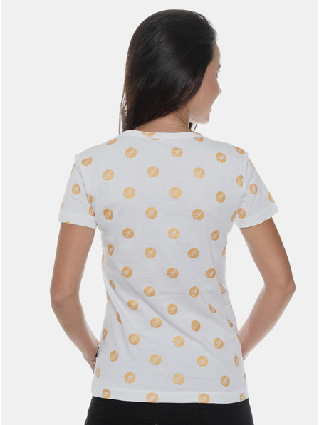 Sam 73 Weißes bedrucktes Damen-T-Shirt SAM 73