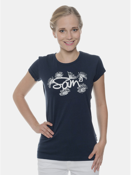 Sam 73 Dunkelblaues bedrucktes T-Shirt für Frauen SAM 73