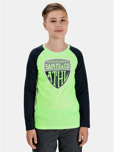 Sam 73 Grünes Jungen-T-Shirt mit Aufdruck SAM 73 Blake