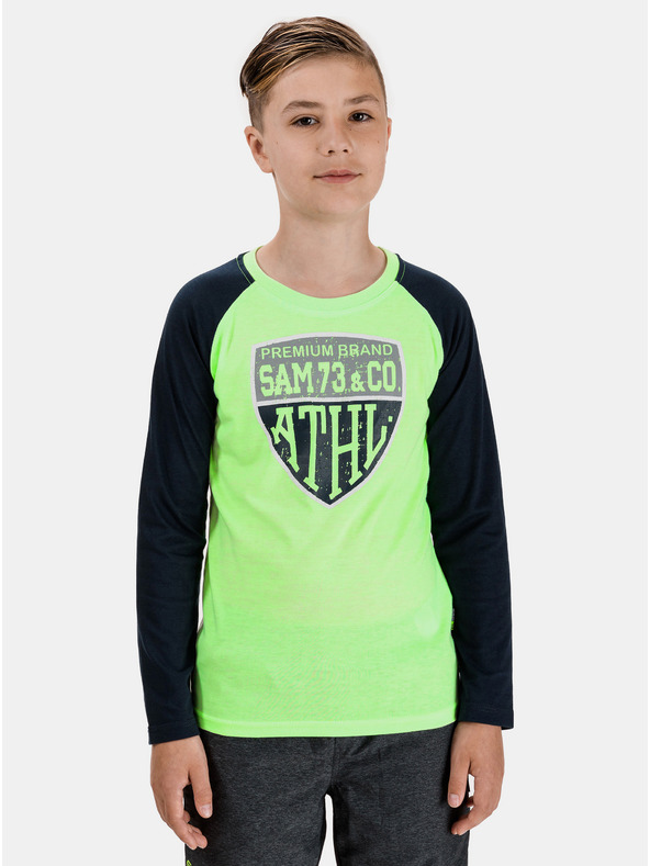 Sam 73 Grünes Jungen-T-Shirt mit Aufdruck SAM 73 Blake