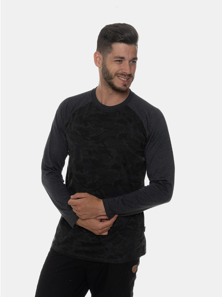 Sam 73 Dunkelgraues gemustertes Herren-T-Shirt SAM 73