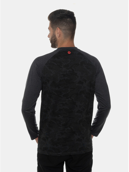Sam 73 Dunkelgraues gemustertes Herren-T-Shirt SAM 73
