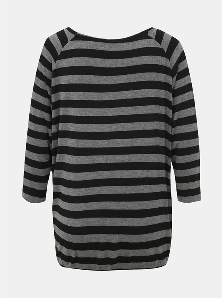 Sam 73 Schwarz-graues gestreiftes Damen-T-Shirt SAM 73