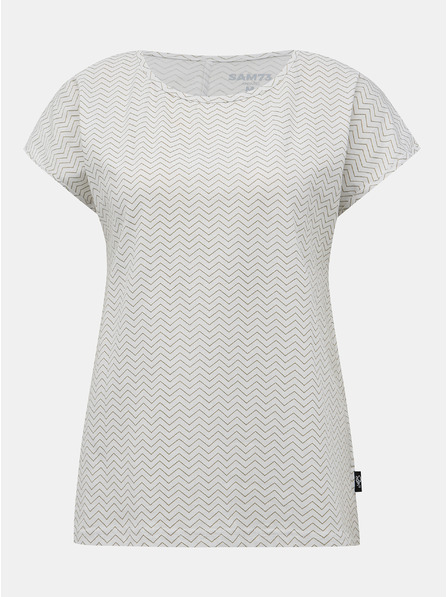 Sam 73 Weißes gemustertes Damen-T-Shirt SAM 73