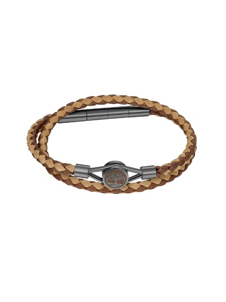 Timberland Herren braunes Leder Doppelarmband Timberland