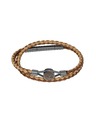 Timberland Herren braunes Leder Doppelarmband Timberland