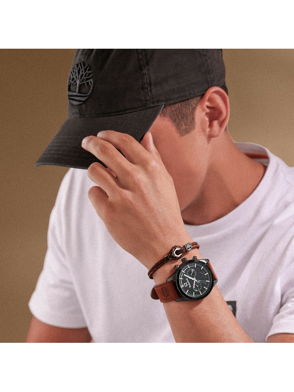 Timberland Herren braunes Lederarmband Timberland TDAGB0002502