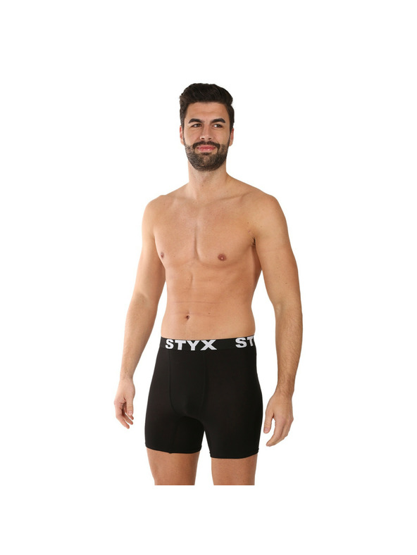 Styx Herren Boxershorts Styx lang Sportgummi schwarz