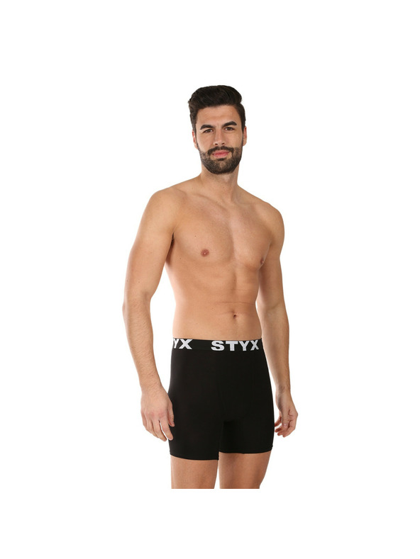 Styx Herren Boxershorts Styx lang Sportgummi schwarz